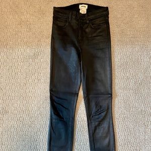 Black Like Leather Skinny Jeans, L’AGENCE Brand, Size 25, Excellent Condition